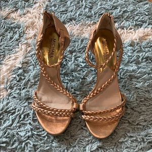 Michael Kors rose gold sandal heels